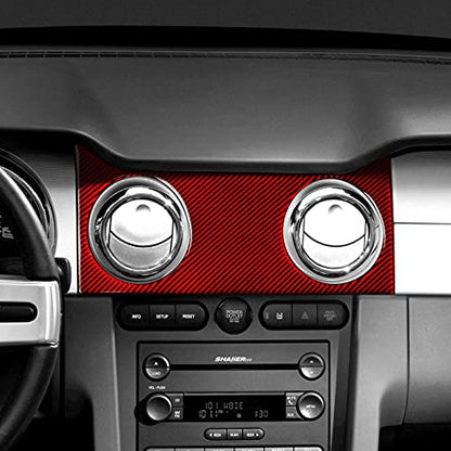 Car Center Air Outlet Vents Sticker Carbon Fiber Decal for Ford Mustang GT Shelby 2005 2006 2007 2008 2009 Accessories - color: Center Air Outlet