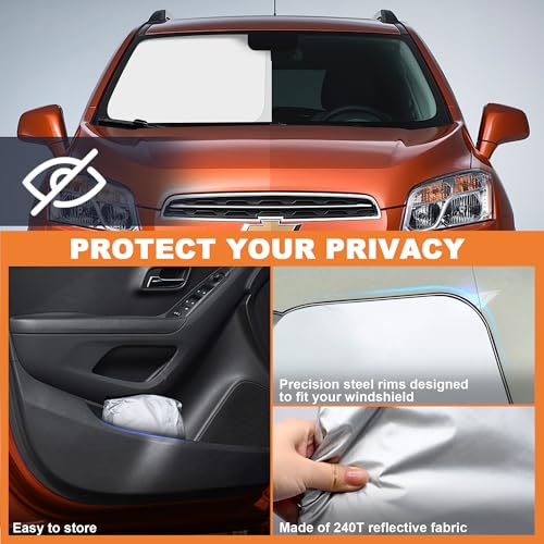 2026 Upgrade Front Windshield Sunshade fit for Chevrolet Trax 2013-2024 Reflector Foldable Car Shade Automotive Windshield Sunshades for Chevrolet Trax Windshield Sun Shade |Keeps Your Vehicle Cool| - size: Fit for Chevrolet Trax 2013-2024