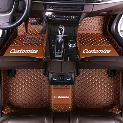 Custom Making Car Floor Mats for 90% Car Model Luxury Leather All Weather Waterproof Anti-Skid Full Coverage Liners (Brown) - color: brown