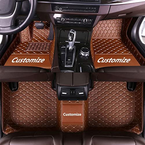 Custom Making Car Floor Mats for 90% Car Model Luxury Leather All Weather Waterproof Anti-Skid Full Coverage Liners (Brown) - color: brown