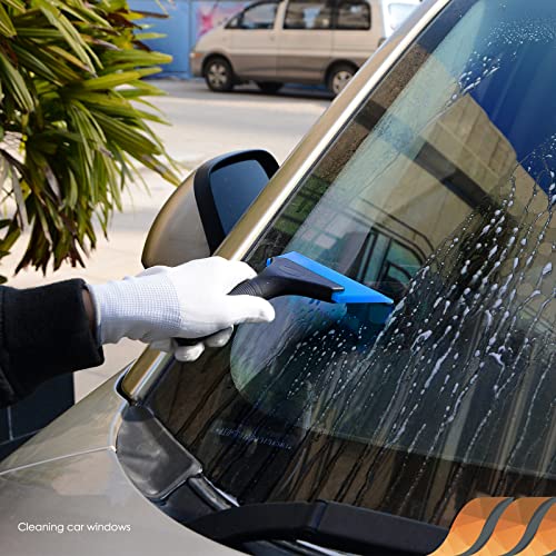 EHDIS Small Squeegee 5 inch Rubber Window Tint Windshield Scraper for Car,Glass, Mirror, Shower, Door,Bathroom Cleaning(Blue) - color: Blue