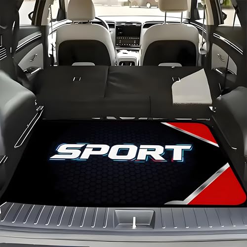 Universal Car Trunk Mat 29" x 39", Cool Sporty Style All Weather Durable Cargo Mat Protector for SUV, Truck, Van | Stylish Cargo Liner Cover Leopard Print Car Accessories - color: Cool Sporty Style