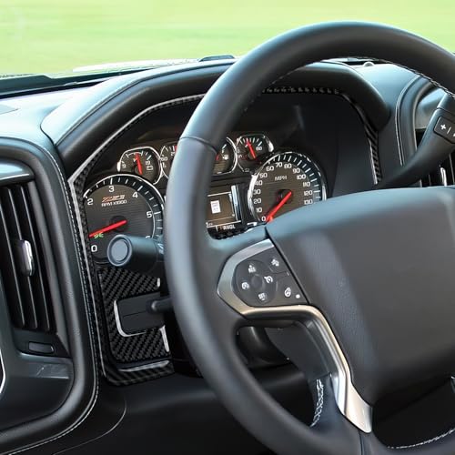 Car Center Console Instrument Frame Sticker Carbon Fiber Decal Cover Interior Trim for Chevrolet Silverado/GMC Sierra 1500 2500HD 3500HD 2014-2018 Accessories - color: Center Console Instrument Frame