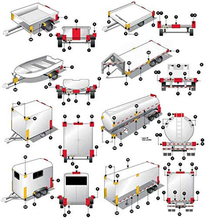 All Star Truck Parts Amber/Red 2x3 Rectangle High Visibility Reflective Stick-On Prism Reflector DOT-SAE Strong Weatherproof Trailer Camper RV Flatbed Fender Property Boat Marine (Red, Qty 100) - color: RED, size: 100 PACK