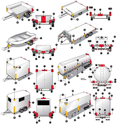 All Star Truck Parts Amber/Red 2x3 Rectangle High Visibility Reflective Stick-On Prism Reflector DOT-SAE Strong Weatherproof Trailer Camper RV Flatbed Fender Property Boat Marine Sign (Red, Qty 24) - color: RED, size: 24 PACK