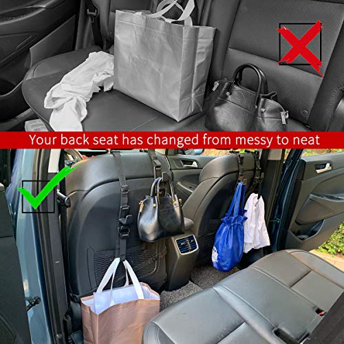 4-Pack Headrest Hooks for Car Universal Interior Auto Vehicle Back Front Seat Hanger Holder Organizer for Handbags Purses Coats and Grocery Bags - size: 4pack