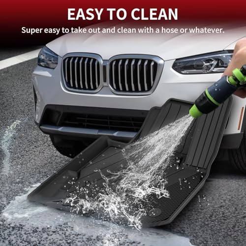 LASFIT 2018-2024 BMW X3 Floor Mats & Trunk Mat, Custom Fit TPE All Weather Car Liners Full Set for x3 30i/M/M40i/M Competition Accessories, Waterproof & Anti-Slip (Don't Fit X3 30e) - size: 2) X3 2018-2024 | Full Set