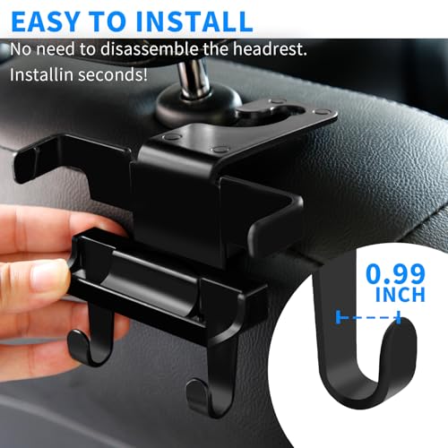 Upgraded Car Headrest Hidden Hook 2 in 1 Car Seat Hooks with Phone Holder for Purse, Hangers Vehicle Organizer ，Durable Hanger Storage Holder Organizer
