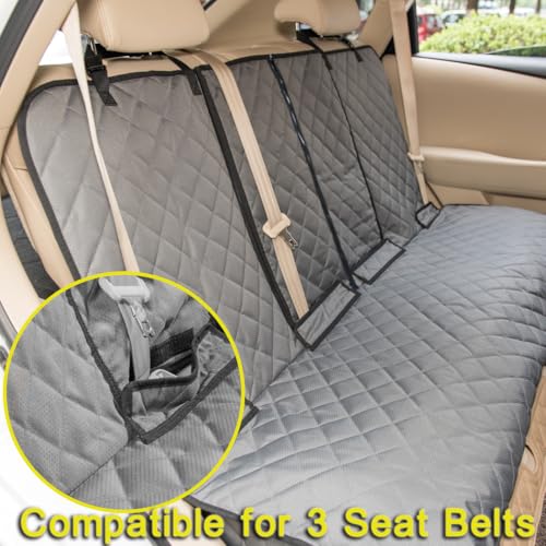 Dog Car Seat Cover, Deluxe Waterproof Pet Back Carseat Protector for Cars, SUVs, Trucks, Nonslip and Easy Cleanup Backseat Pet Cover for Automotive Rear Bench (Grey) - color: GREY