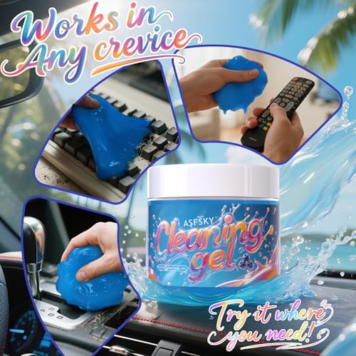 ASFSKY Car Cleaning Gel (Blue,Blueberry) Cleaning Putty Universal Dust Cleaning Car Interior Cleaner Keyboard Dust Remover Car Slime Gifts for Men Women Girl（1 Pack） - color: blue