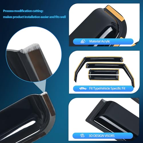 Nilight Window Visor Compatible with Jeep Wrangler JL/Gladiator 2018 2019 2020 2021 2022 2023 2024 2025 2026 Vent Window Deflectors,Rain Guards Acrylic-4pcs - size: Wrangler Jl 2018-2026