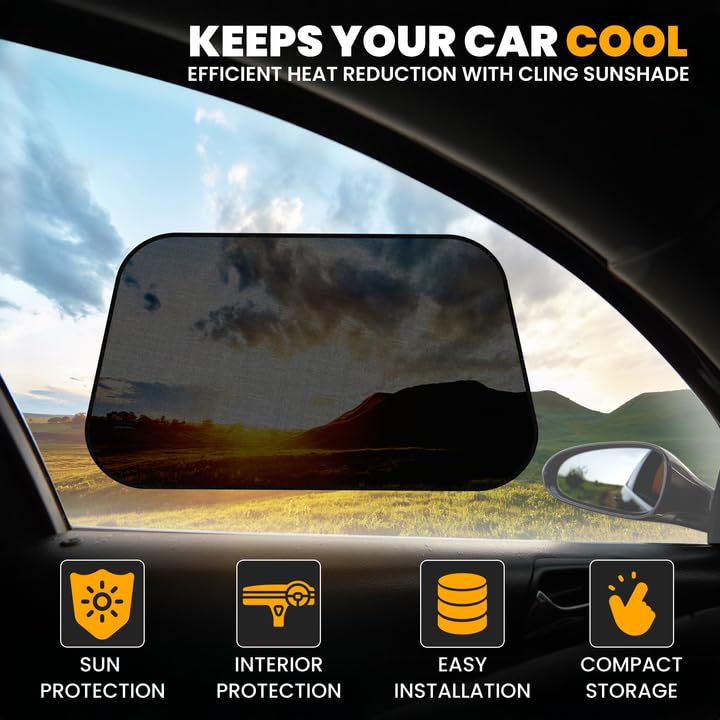 EcoNour Car Side Window Shades for Baby | 4 Pack - Car Window Sun Blocker Shades for Kids | Foldable Cling Window Cover Protects UV & Heat Glare | Window Shade for Privacy | Medium (21"x12") - size: Medium Plus - 4 Pack