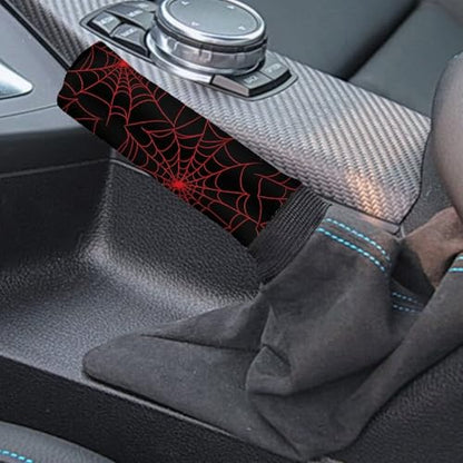 KEIAHUAN Black Red Spider Web Car Handbrake & Gear Shift Cover Set Anti-Slip Car Gear Shift Handle, Handbrake Cover Universal for Most Cars, Sedan, Truck, SUV - color: Black Red Spider Web