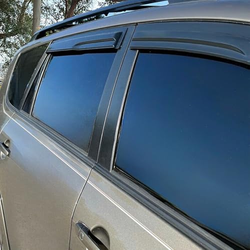 Tape On Window Visors Rain Guards Compatible with 2006-2012 Toyota Rav4,Side Vent Window Deflector Exterior Rain Guard Shade,Weatherproof,UV Resistant,Easy Installation, Enhanced Airflow & Style - size: For Toyota Rav4 2006-2012
