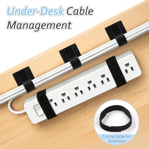 Cable Management Under Desk, Znben Detachable Cable Straps Heavy Duty Hook and Loop Cable Ties Reusable 20 Pack
