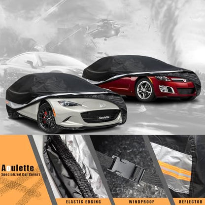 Custom-Fit Car Cover for Mazda Miata/MX-5, Waterproof All-Weather Car Cover, Lightweight Full Exterior Cover for Outdoor Protection Against Sun, Rain, Dust, Snow, and Wind. - size: Custom-Fit Mazda Miata/MX-5