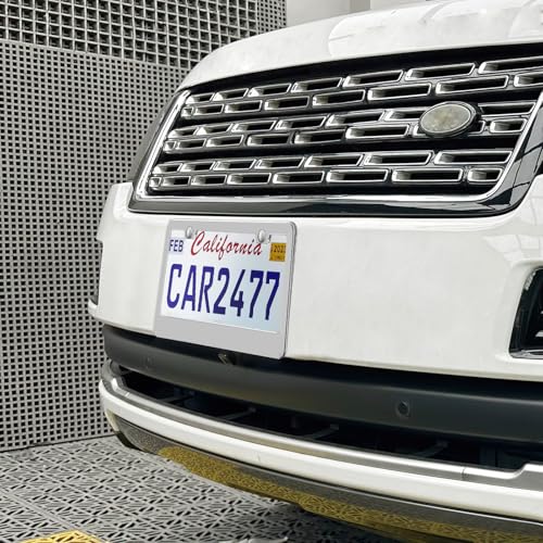 2 Pack Silver License Plate Frames, 2 Holes Rust-Proof Chrome License Plate Holder, Lengnoy Universal Car Stainless Steel Polish Mirror License Plate Cover for Women Man with Screws Caps - color: Silver