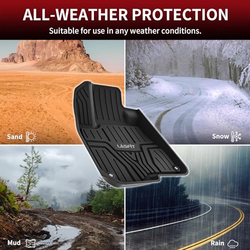 LASFIT Floor Mats for Honda CR-V CRV 2022 2021 2020 2019 2018 2017 (Gasoline & Hybrid), All Weather Custom Fit TPE Floor Liners, 1st & 2nd Row, Black (EX/EX-L/LX/Touring/Sport/Special Edition) - style: 2）For Honda CR-V | 2017-2022 | 1st & 2nd Row