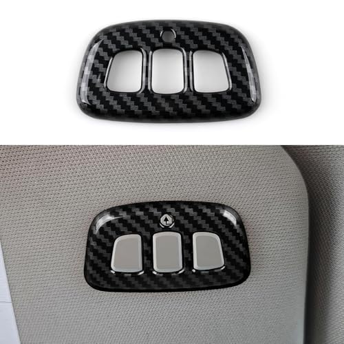 Car Sun Visor Garage Door Control Switch Button Cover Trim Decals for 2020 2021 2022 2023 2024 2025 2026 Ford Mustang Accessories ABS Carbon Fiber Interior Stickers - color: Sun Visor Button