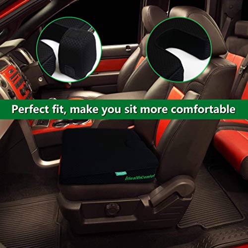 ( 16x13.7 inches Wedge Seat Cushion for Car and Truck,Portable Memory Foam Seat Cushion for Tailbone Stress Back Pain Relief - size: 16x13.7