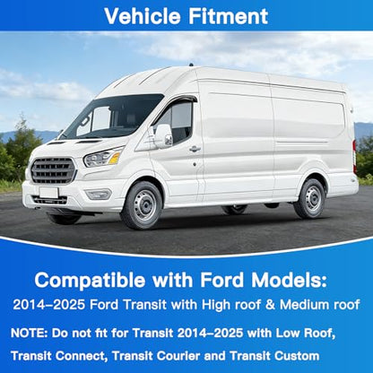 2Pcs Window Vent Visors, Outside-Mount Window Deflectors, Rain Guards for Ford Transit 2014-2025 - size: 2014-2025 Ford Transit