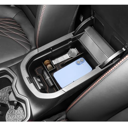 LUWU 2025 RAV 4 Center Console Organizer Compatible with 2019 2020 2021 2022 2023 2024 2025 Toyota RAV 4 Accessories Armrest Console Secondary Storage Box Insert Tray ABS Material Brown - color: 2019-2025 RAV 4 Armrest Organizer Brown