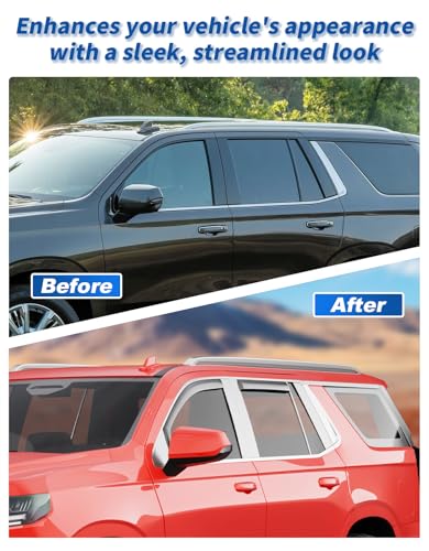 in-Channel Window Rain Guards Fit for Chevy Tahoe/Cadillac Escalade/GMC Yukon 2021-2026 Rain Guard Extra Durable Window Deflectors Window Vent Visors Vent Shades Exterior Car Accessories - size: 2021-2026 Chevy Tahoe/Cadillac Escalade/GMC Yukon