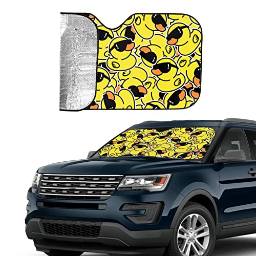 Duck Car Windshield Sunshade Front Window Sun Visor Protector Foldable Shield Cover for Truck SUV - color: Black10