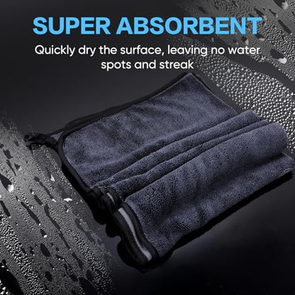 TEAWOO Shiny Wipes Shower Cleaning Cloth, Ultra Absorbent Car Drying Towel, 4 Pack 16 x 24 inch Microfiber Cleaning Cloth for Car, Bath & Househood - size: 4PCS 15.7*23.6 inch