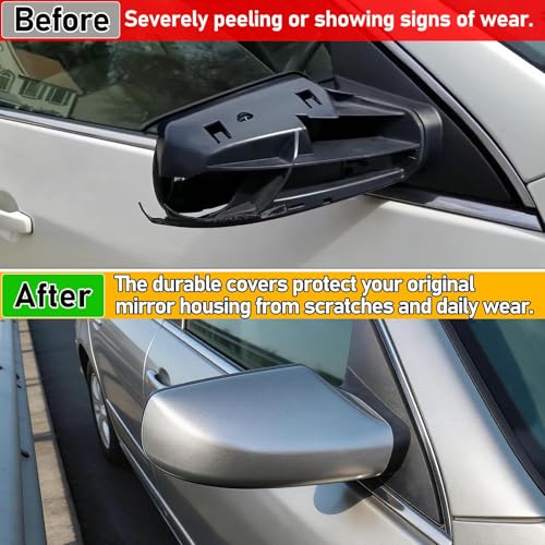Moonlinks 1Pair Compatible with 2007 2008 2009 2010 2011 2012 Nissan Altima 2.5L Mirror Cover Replacement, Silver Left Driver Side & Right Passenger Side Door Rearview Side Clip-on Mirror Cap (Silver) - color: Pair Silver
