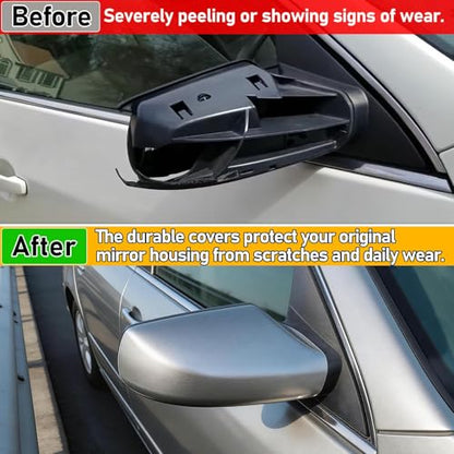 Moonlinks 1Pair Compatible with 2007 2008 2009 2010 2011 2012 Nissan Altima 2.5L Mirror Cover Replacement, Silver Left Driver Side & Right Passenger Side Door Rearview Side Clip-on Mirror Cap (Silver) - color: Pair Silver