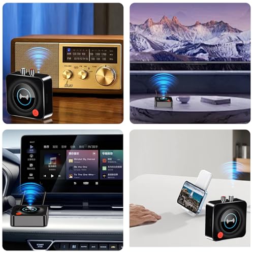 Bluetooth Receiver for Home Stereo, NFC Quick Pair,3.5mm AUX/RCA,TF Card Slot,Wireless Bluetooth Audio Adapter Low Latency for Home Music Streaming Stereo System