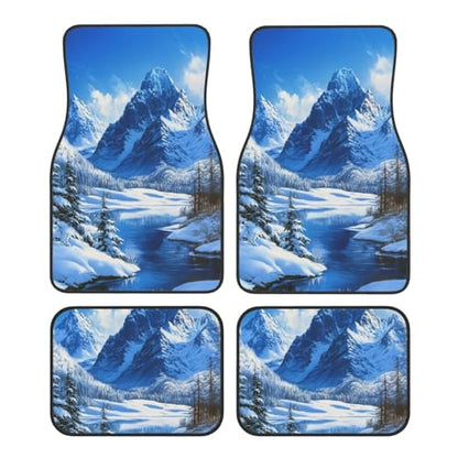 Snow Mountain Car Floor Mats,4 Piece, Car Rug Durable Anti-Slip Waterproof Trim to Fit Liner Universal Fit Auto,Sedan,SUV,Truck