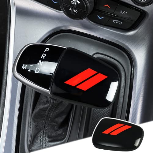 auovo Gear Shift Knob Trim for Dodge Charger Accessories 2015-2023 Challenger 2015-2024 / Durango 2016-2026 ABS Interior Decoration Gear Shifter Cover (Black) - color: Black