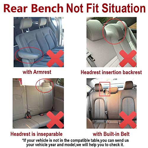 Flying Banner Car Seat Covers Full Set Front Seats and Rear Bench Polyester car seat Protectors Black Gray Purple airbag Compatible Rear Bench Split (Black Red) - color: Black Red