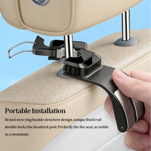 SWPHRT Car Seat Headrest Hook, Multifunctional Vehicle Backseat Storage Hanger for Purse Handbag Hat, Automotive Seat Back Bag Groceries Holder Hook, Universal for Truck SUV Sedan (White) - color: White
