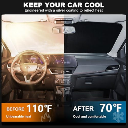 2026 Upgrade Front Windshield Sunshade fit for Chevrolet Trax 2013-2024 Reflector Foldable Car Shade Automotive Windshield Sunshades for Chevrolet Trax Windshield Sun Shade |Keeps Your Vehicle Cool| - size: Fit for Chevrolet Trax 2013-2024