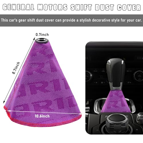 povtii Car Shift Boot Cover, Waterproof Canvas Fabric Manual Automatic Shift Knob Boot Dust Cover, Gear Gaiter Cover Auto Shift Boot Sleeve Protector, Universal Car Accessories (Purple) - color: Purple