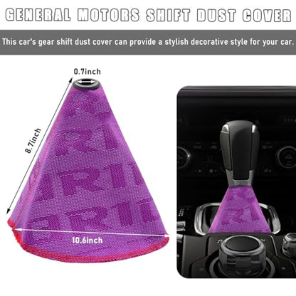 povtii Car Shift Boot Cover, Waterproof Canvas Fabric Manual Automatic Shift Knob Boot Dust Cover, Gear Gaiter Cover Auto Shift Boot Sleeve Protector, Universal Car Accessories (Purple) - color: Purple