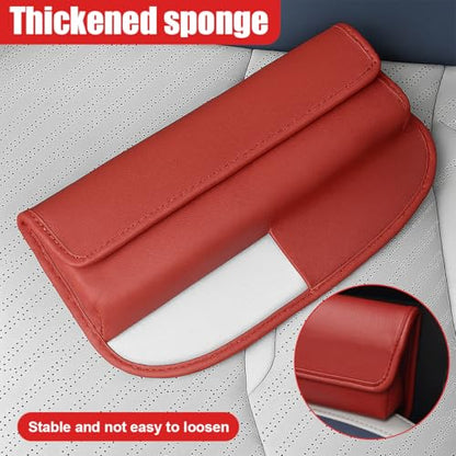 Car Seat Gap Filler Organizer with Lid, Universal Leather Auto Front Seat Storage Box, Adjustable Car Center Console Side Pocket for Phones, Keys, Glasses, Cards, No Seat Belt Block(Burgundy) - color: Burgundy