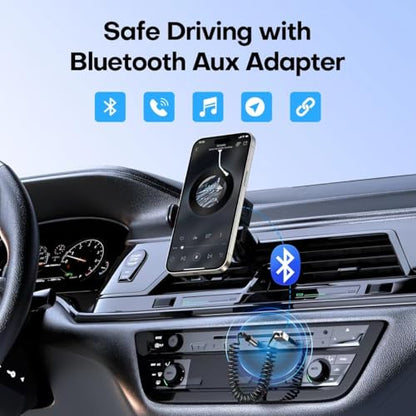GLOBELEC Aux to Bluetooth 5.3 Adapter,USB-3.5mm Aux Audio Adapter Receiver with Built-in Mic for Hands-Free Calls,Plug and Play Bluetooth Receiver,Compatible with Car Speaker and Home Audio - size: T03