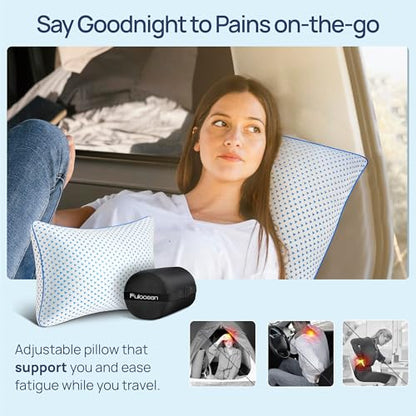 Cooling Shredded Memory Foam Travel & Camping Pillow Large, Adjustable College Dorm Pillow for Home-Like Comfort,Compressible Portable & Medium Firm Neck Support, Ideal Sleeping, Car, Airplane - size: L - 23 x 16 Inch