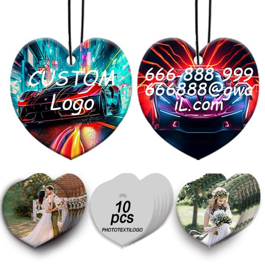 10/20/50/100/Pcs Custom Air Freshener for Car Bulk, Personalized Air Fresheners for Car,Smell Air Fresheners With Picture Text, Hanging Ornaments for Rear View Mirror. (Heart-shaped) - color: Heart-shaped