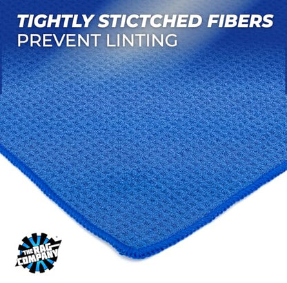 The Rag Company - Standard Waffle Weave Microfiber Towels (2-Pack) Detailing, Window, Glass and Drying, Wax & Polish, Lint-Free, Streak-Free, 370gsm, 16in x 24in, Royal Blue - color: Royal Blue, size: 16in x 24in