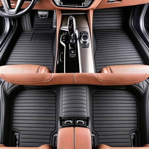 Custom Personalized Floor Mats for Cars, Luxury Full Coverage All Weather Car Mats, Anti-Slip Car Mat Set, Customize Floor Mat for 99% of Sedan, Trucks SUV (Black Stripe) - color: Black Stripe