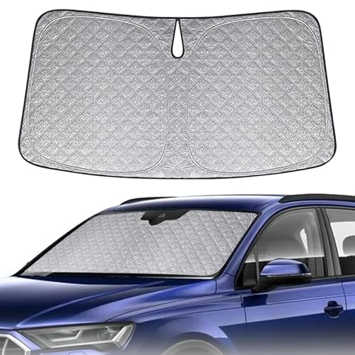 6 Layers Custom Fit Windshield Sun Shade for 2016-2025 Au-di Q7, Foldable Car Sunshade with Storage Bag, Heat Reflective & UV Protection - size: 2016-2025 Audi Q7