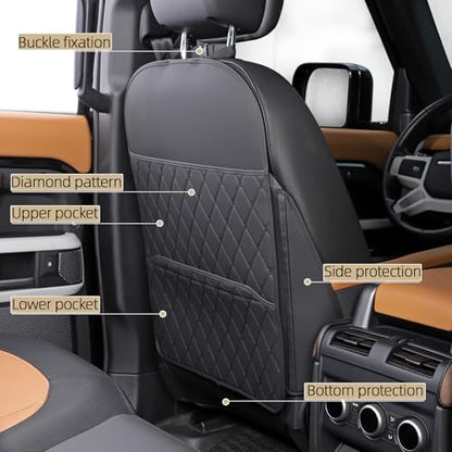 TAIKOO Seat Back Protector + Large Capacity Pocket Storage Organizer,Preventing The Impact of Children Stepping on The Seat Backrest (Style A-Black) - color: Style A-Black