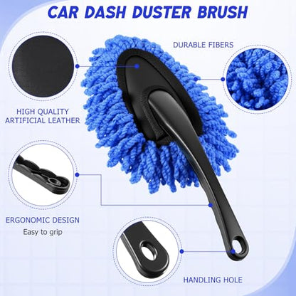 16 Pcs Windshield Cleaner Tool, Car Cleaning Kit with Various Detailing Brushes Set Spray Bottle Cleaner Towel Cleaning Gel Accessories Car Interior Detailing Kit for Windows Vents(Blue) - color: Blue