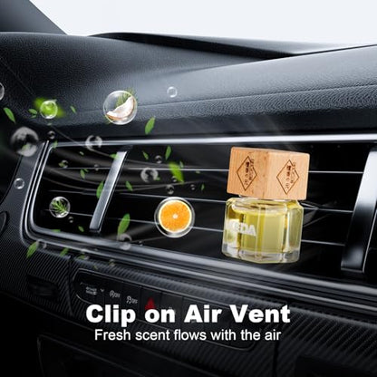 Ikeda Car Air Freshener, Hanging Essential Oil Diffuser For Automotive, 45+ days Long Lasting Fragrance, Includes: Dark Night and Coconut and New Car (10ml Pack of 3)