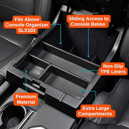 Vehicle OCD - Center Console Organizer Tray for Toyota Tundra (2007-2021) / Toyota Sequoia (2008-2022) - Made in USA - SLX125 - size: 2014-2021, style: Tray